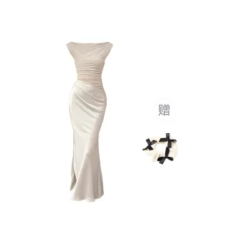TURN UP Sleeveless Dress Women's Cool Gray/Bowknot Hair Tie Comes With