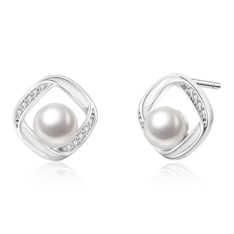 Lao Feng Xiang 999 Fine Silver Stud Earrings Women's-0