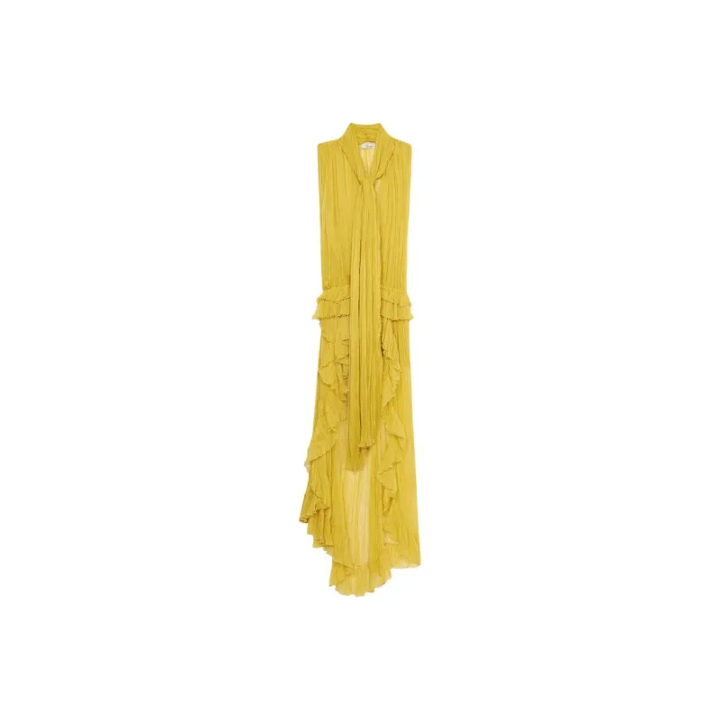 Blumarine Pleated Asymmetric Midi Dress-0