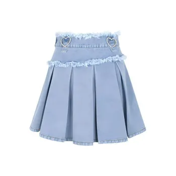 XANDRA Denim Short Skirts Women's Peacock Blue