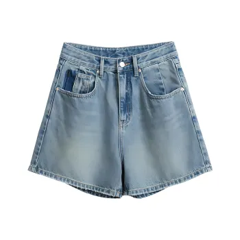 Ran and pure Denim Shorts Women's Nostalgic Light Blue