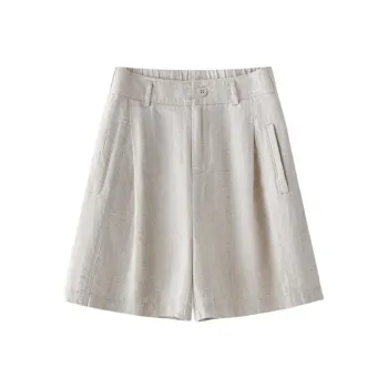 YIRANCHUN Casual Shorts Women's Beige Apricot