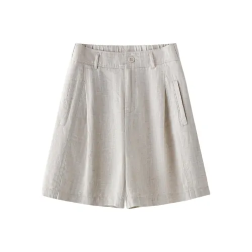 YIRANCHUN Casual Shorts Women's Beige Apricot
