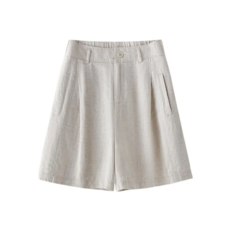 YIRANCHUN Casual Shorts Women's Beige Apricot-0