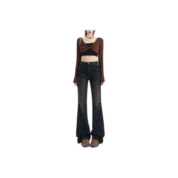 YINLEI Jeans Women's Mocha Blue Gray