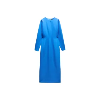 ZARA Long-Sleeved Dresses Women's Dark Blue