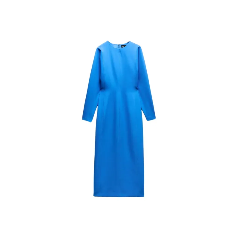 ZARA Long-Sleeved Dresses Women's Dark Blue-0