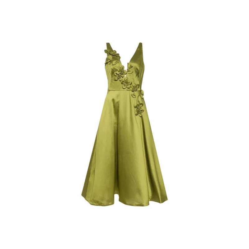 Marchesa Notte Floral Mikado Midi Dress-0