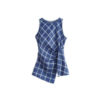JOSR Sleeveless Dress Women's Plaid