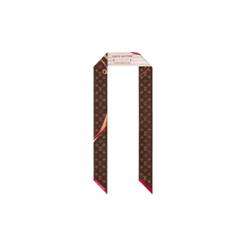 LOUIS VUITTON Mulberry Silk Hair Bands Women's Brown-1
