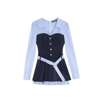 DREAM SEVEN 77 Long Sleeved Dresses Women's Navy Blue