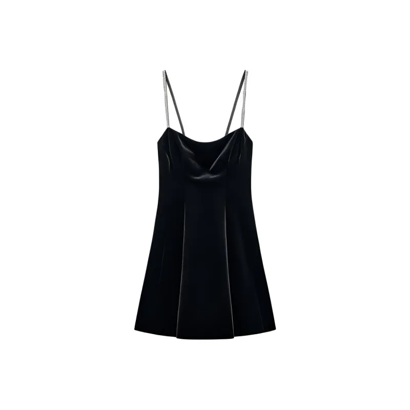 ZARA Halloween Limited Edition Series Slip Dresses Women's Black-0