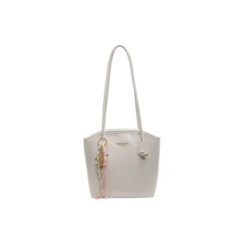 TOUTSEUL YOLO PU Bucket Bag, Shoulder Bag Women's Beige/Silver/Black/Light Blue/Pink/Ankara Red