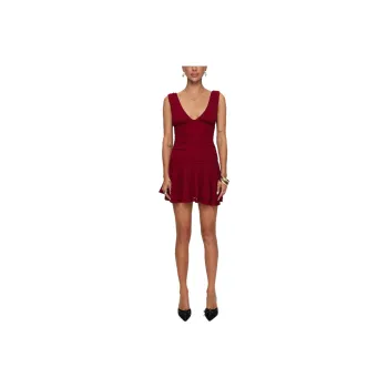 PRINCESS POLLY TAVERNA PLUNGE MINI Sleeveless Dress Women's RED/Red