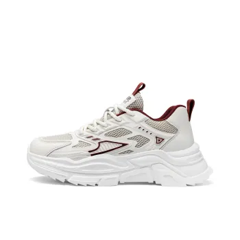 JEEP SPIRIT Slip Resistant Breathable Cushioning Abrasion Resistant Low Top Chunky Sneakers Unisex Sand Fox White