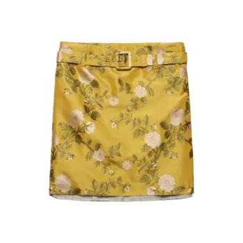 PRADA Jacquard Floral Skirt