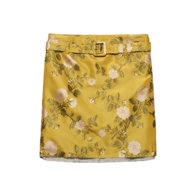 PRADA Jacquard Floral Skirt-0