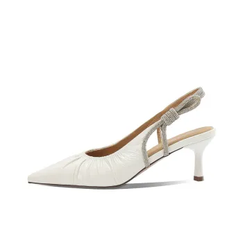 Rosa Bianca Flared Heel High Heels 6.5cm Women's Ecru