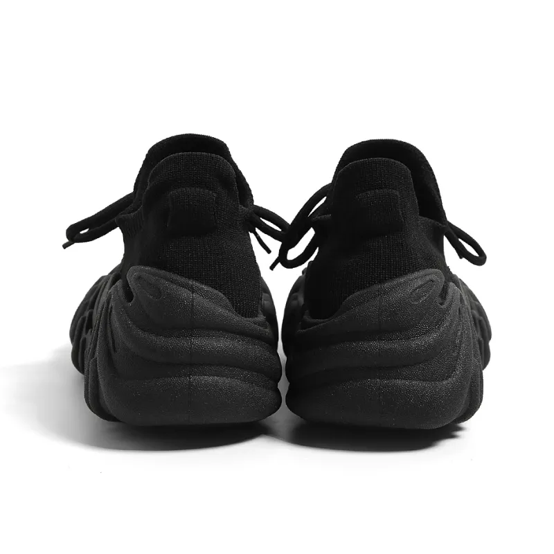 HUANQIU Non slip Lightweight Mid Top Casual Shoes Women's Black-6