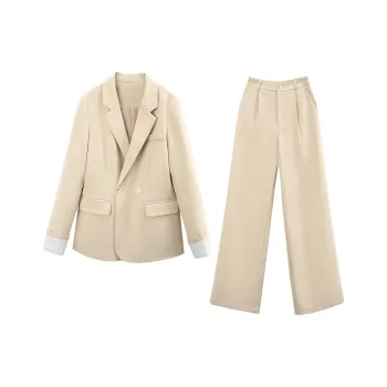 A Paradise For Awakening Casual Suit Women's Beige Yellow