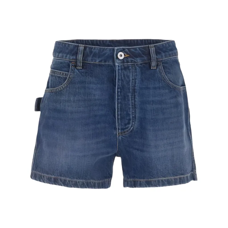 Bottega Veneta Denim Shorts Women's Blue-0