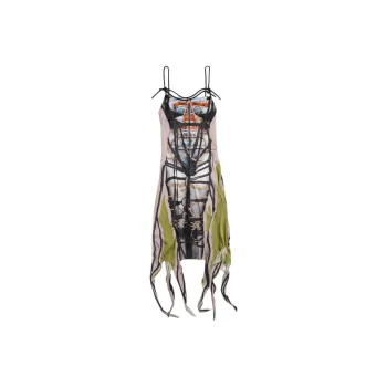 Y/Project Bondage Print Scoop Neck Midi Dress