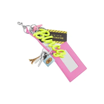 Balenciaga Lambskin, Brass, Silicone, Plastic, Zinc Alloy Keychains Unisex Multicolor