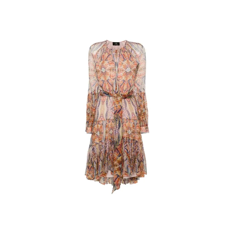 ETRO Graphic print Silk Midi Dress-0