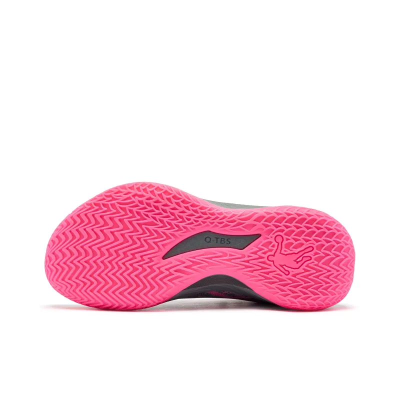 QIAODAN Poisonous Fangs 3.5 Basketball Shoes Men Low Top Coal Gray Neon Pink-5