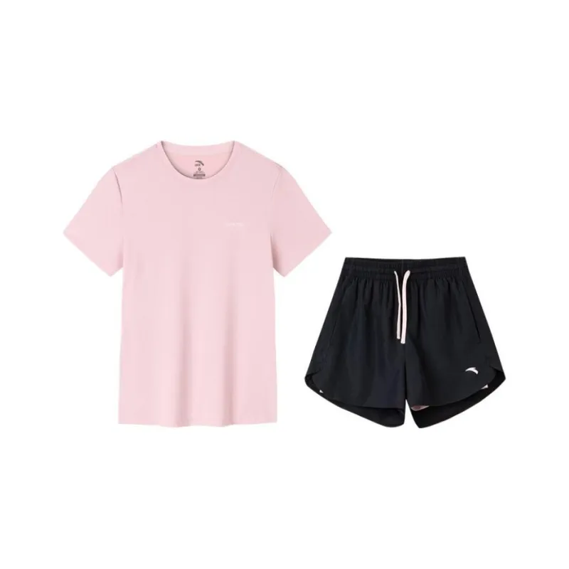 ANTA Casual Suits Women's Soft Pink+Basic Black-0