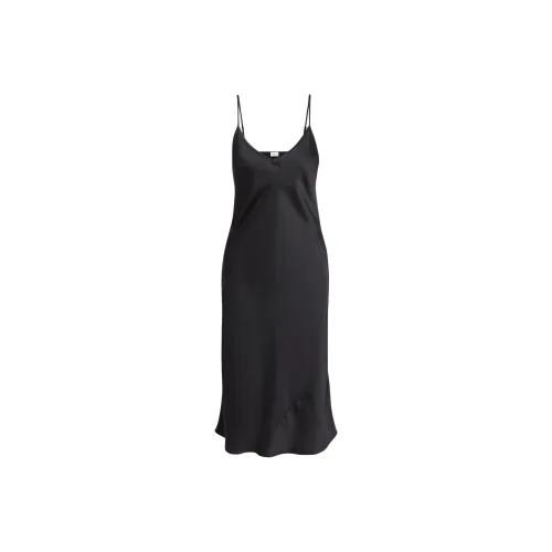 ARITZIA Wilfred Only Slip Satin Midi Dress Slip Dresses Women's Black