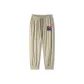 Ice Silk Ankle-Length Pants-DD18 Elastic Cuff Small Logo Four-Grid Khaki