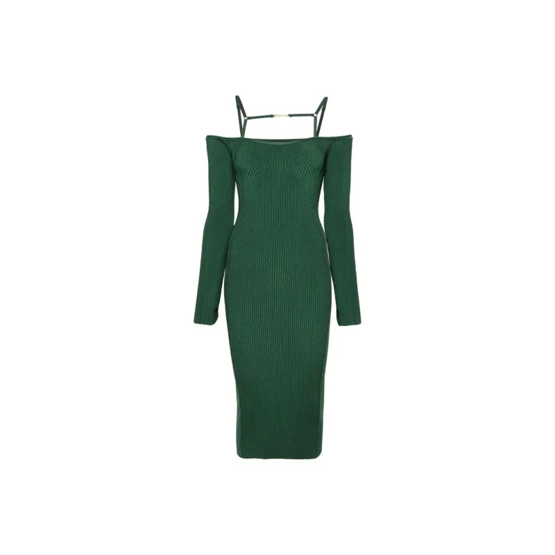 Jacquemus Long-Sleeved Dresses Women's Dark Green-0