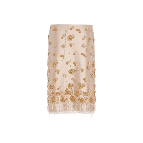 MIU wallet miu SS22 Casual Long Skirts Women's Beige