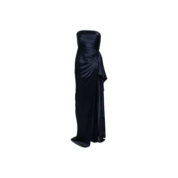 Michelle Mason Strapless Gathered Silk Gown