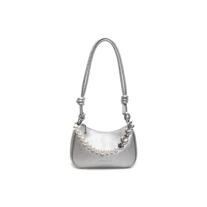 TOUTSEUL YOLO PU Shoulder Bag Women's Ecru/Silver/Black/Pink-3