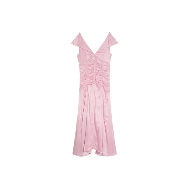 JIL SANDER Pleat detail Midi Dress-0
