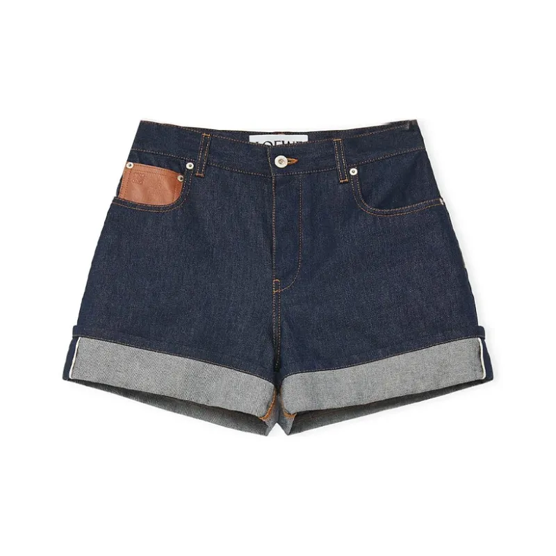 LOEWE Turn Up Shorts 'Raw Denim'-0