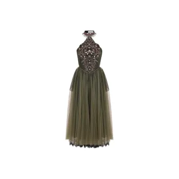 DIOR Sleeveless Dress Women's Dark Green