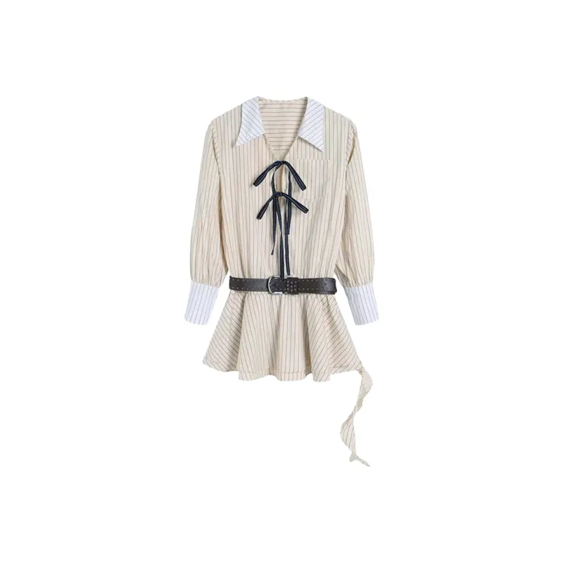 Incolore Long Sleeved Dress Women's Apricot-0