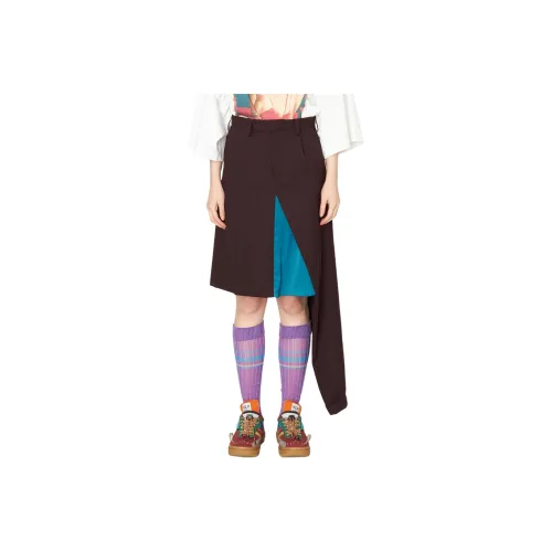 Kolor Casual Short Skirts Women's Deep Bordeaux Wine Color