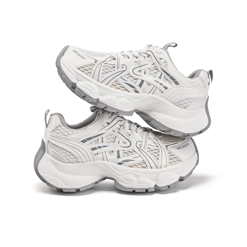 La Chapelle Low Top Chunky Sneakers Women's White-4