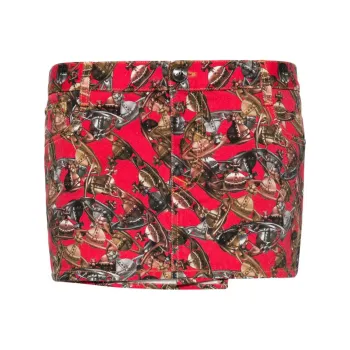 Vivienne Westwood SS24 Casual Short Skirts Women's Brick Red