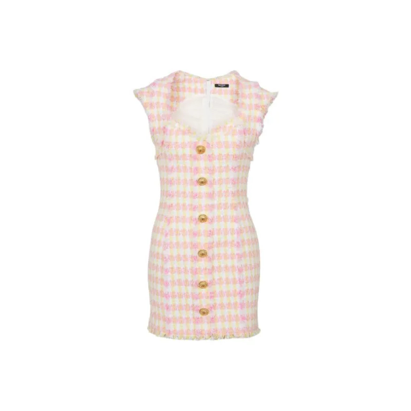 BALMAIN Miami Tweed Mini Dress-0