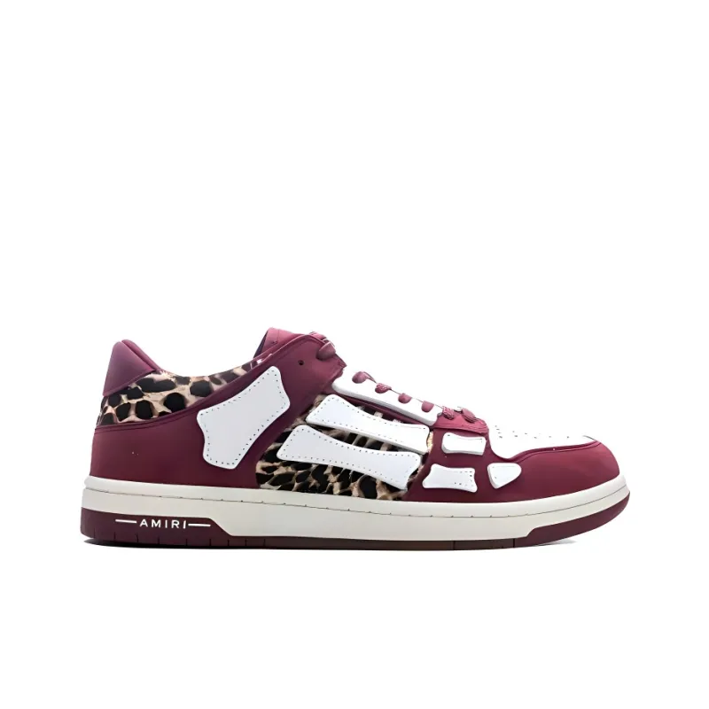 AMIRI Skel Top Low Top Skateboard Shoes Men's Burgundy-1