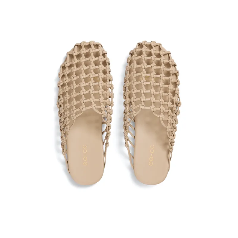 GG CC Rubber Sole Woven Abrasion Resistant Closed Toe Slippers Women's-7