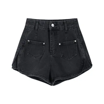 Garbege Denim Shorts Women's Black