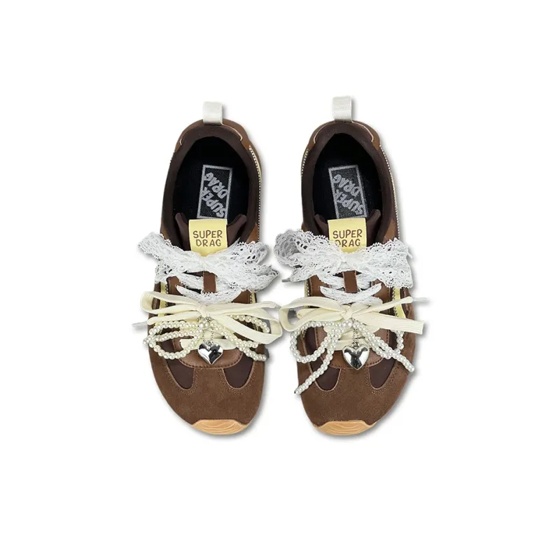 LuzaoT SUPER DRAG Low Top Casual Shoes Women's Brown-3