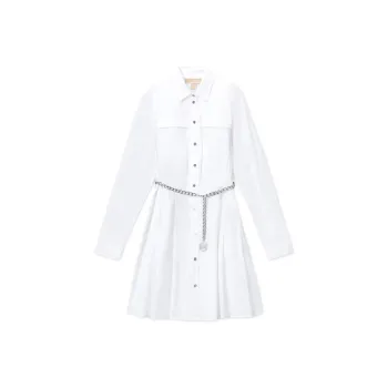 MICHAEL KORS SS25 Long Sleeved Dress Women's White