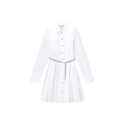 MICHAEL KORS SS25 Long Sleeved Dress Women's White